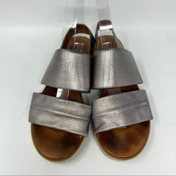 Miz Mooz Dasha Metallic Leather Platform Slingback Sandals - Picture 5 of 13